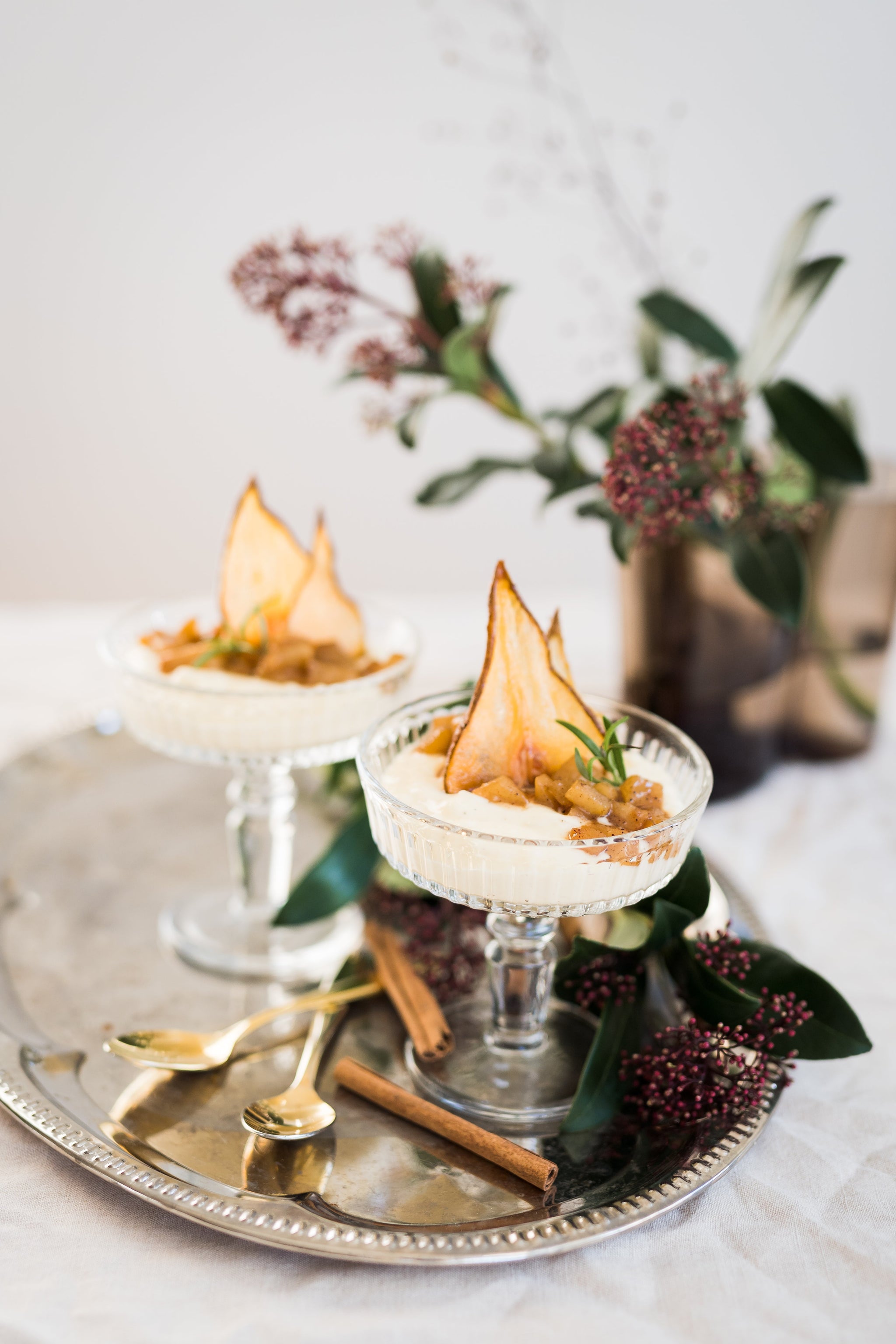 Helppo jälkiruoka jouluun, joka tarjoillaan lasista